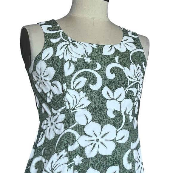 VTG Hilo Hattie Floral Shift Dress SZ 10 Green Hawaiian Retro Boho Grandma Vacay - Picture 4 of 7